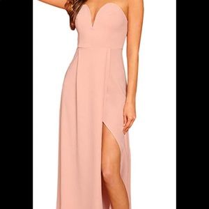 Pink strapless maxi dress